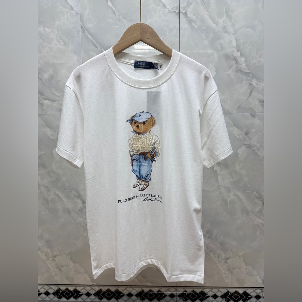 Polo Ralph Lauren bear-patterned crewneck short-sleeved shirt